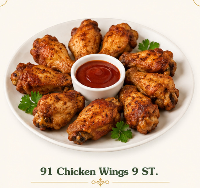 91. CHICKEN WINGS 9 ST. – Taj Samarkand Restaurant Neuss