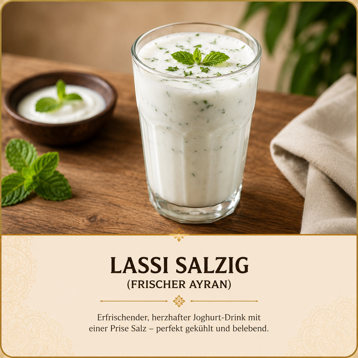 337. Lassi Salzig/frische Ayran 0.3L – Taj Samarkand Restaurant Neuss